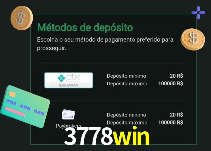 O cassino 3778win oferece uma grande variedade de métodos de pagamento